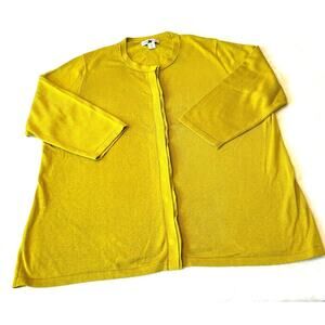 Coldwater Creek Sweater Women's Green Cardigan Size 18/1X Silk Blend Button Up